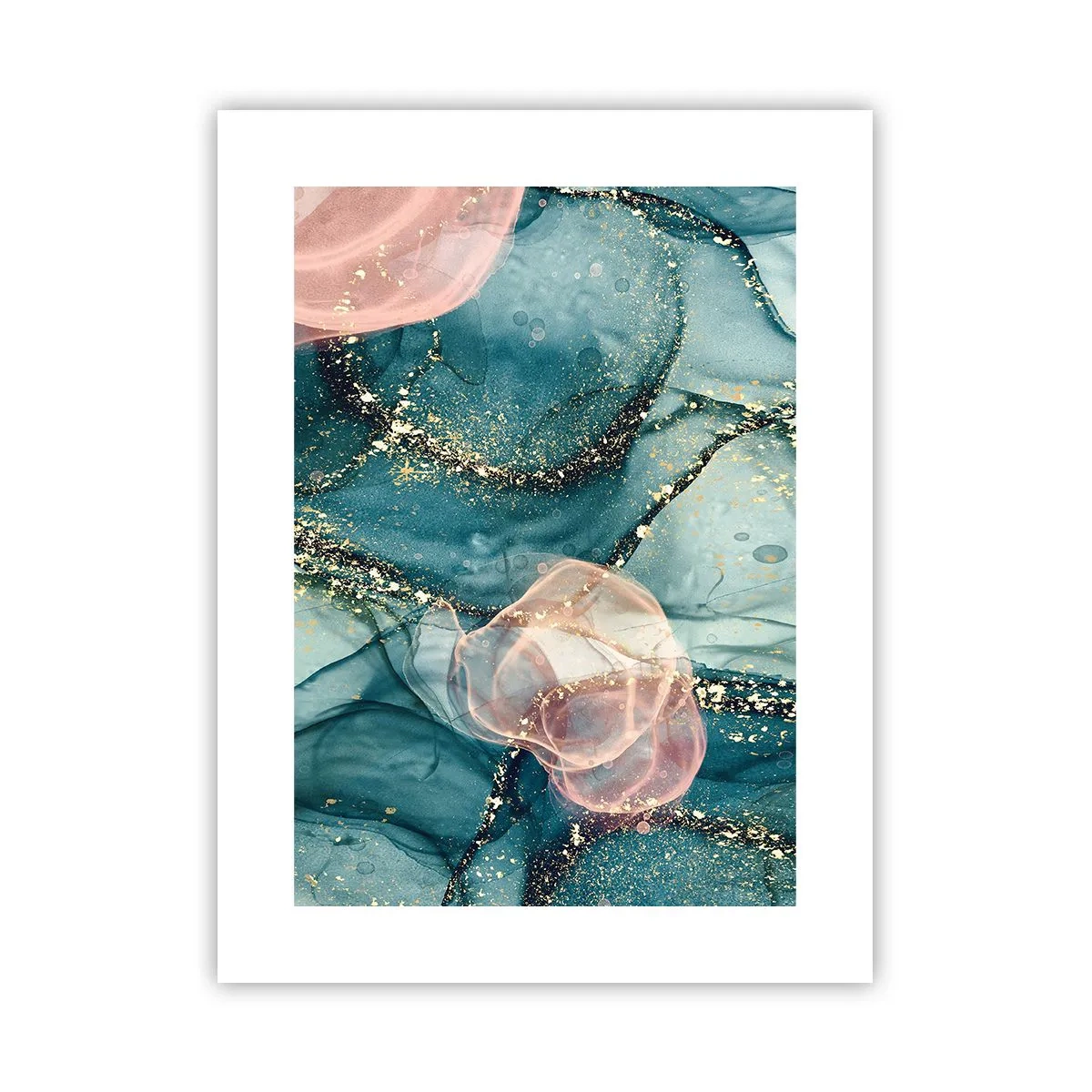Poster - Seidenblau, Tüllrosa - 30x40 cm