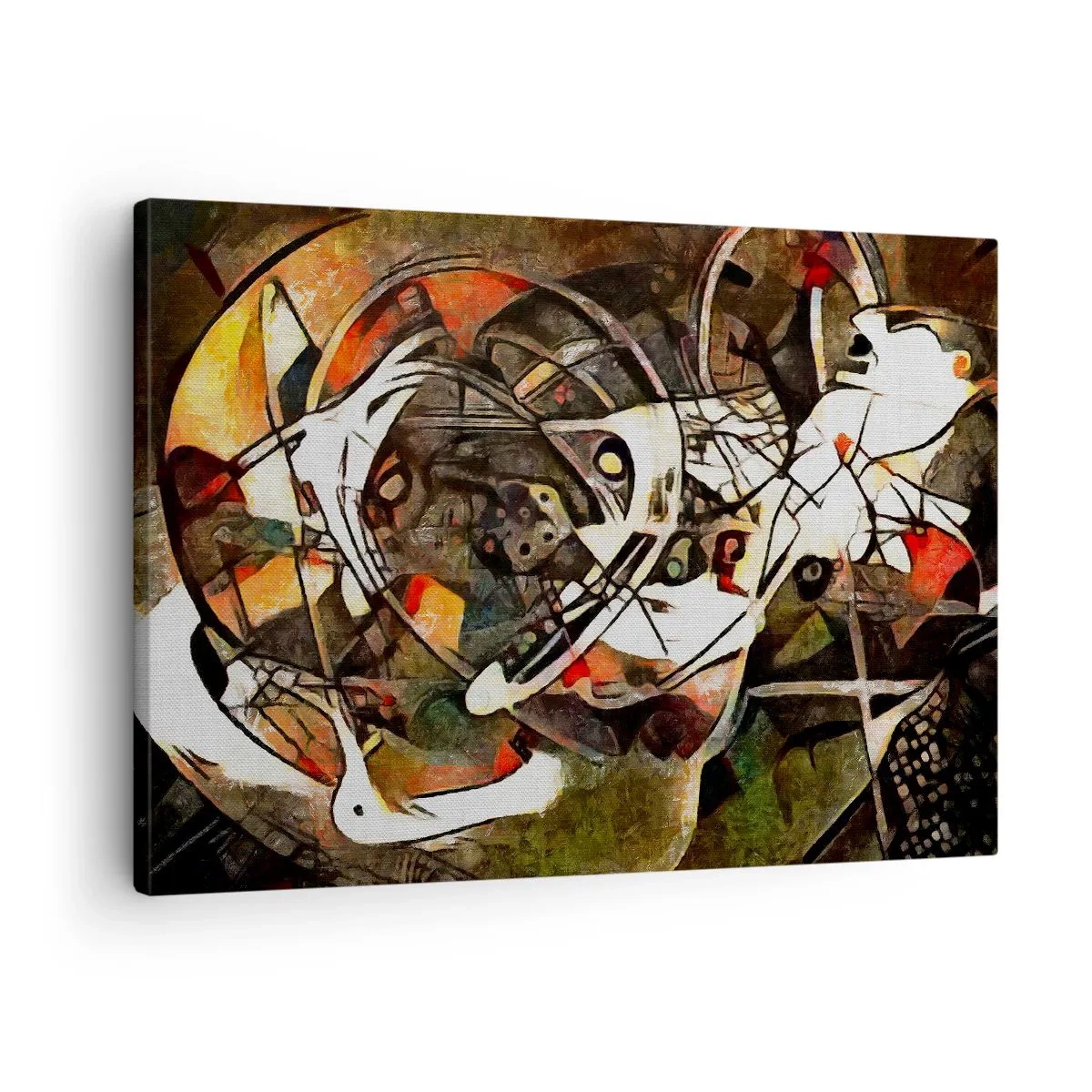 Bild auf Leinwand - Leinwandbild - Ausdrucksstarke Abstraktion in dunklen Tönen mit dynamischen Linien. - 70x50cm - Hören Sie den Verkehr? - Moderne Wanddekoration für Wohnzimmer und Schlafzimmer ARTTOR