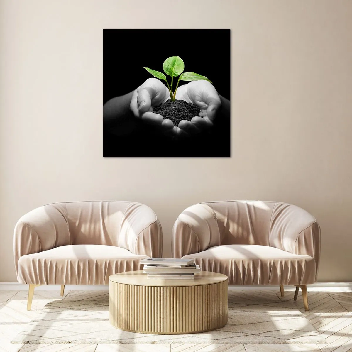 Glasbild - Bild auf glas - Ich liebe die Natur, ich beschütze sie - 60x60 cm