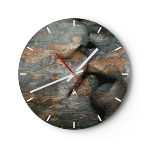 Wanduhr - Glasuhr - Nahaufnahme der natürlichen Holzstruktur - 30x30cm - Für immer zusammen - Moderne Wanddekoration für Wohnzimmer, Küche und Schlafzimmer ARTTOR