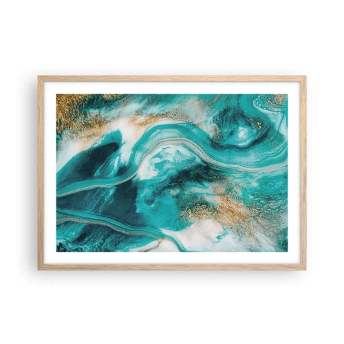 Poster in einem Rahmen aus heller Eiche - Der Fluss aus Gold - 70x50 cm