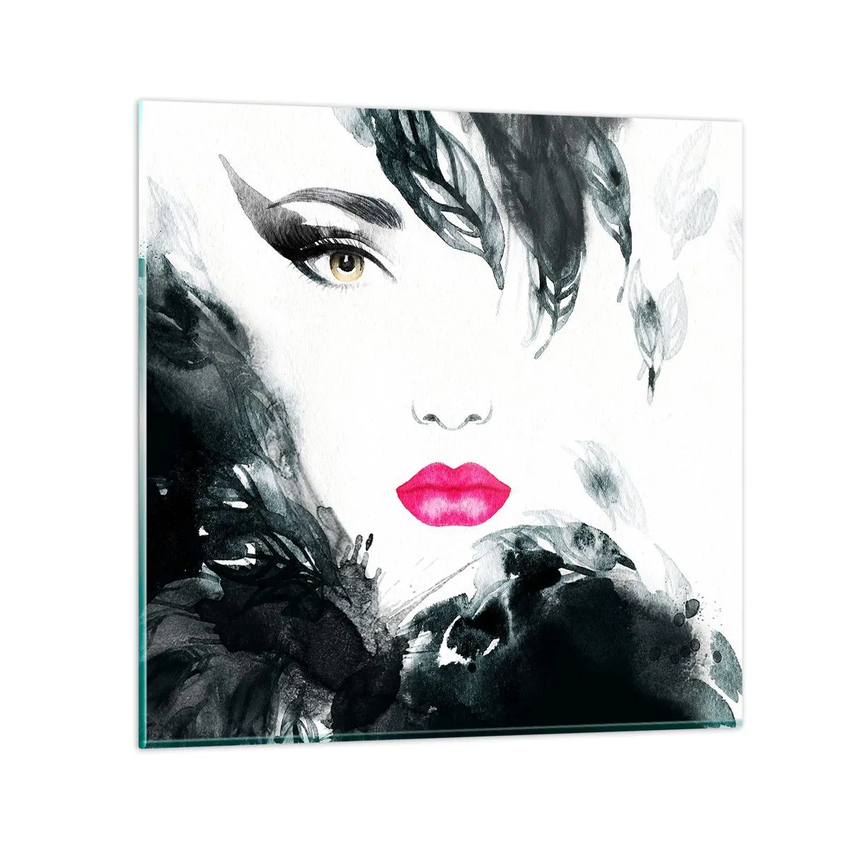 Glasbild - Bild auf glas - Beachtung! Femme fatale - 70x70 cm