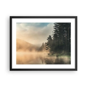 Poster in einem schwarzem Rahmen - Die Geburt des Tages - 50x40 cm