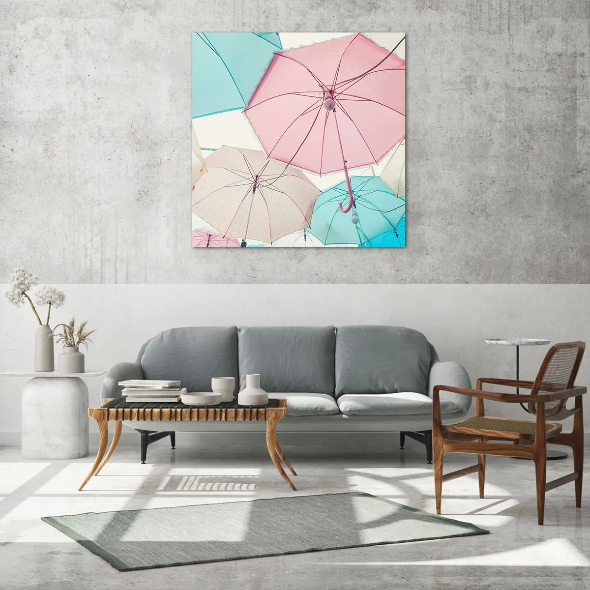 Glasbild - Bild auf glas - Mal Sonne, mal Regen - 60x60 cm