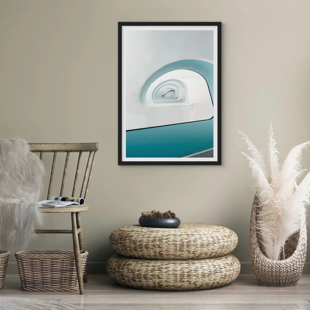 Poster in einem schwarzem Rahmen - Bis zum Ende des Blaus - 30x40 cm