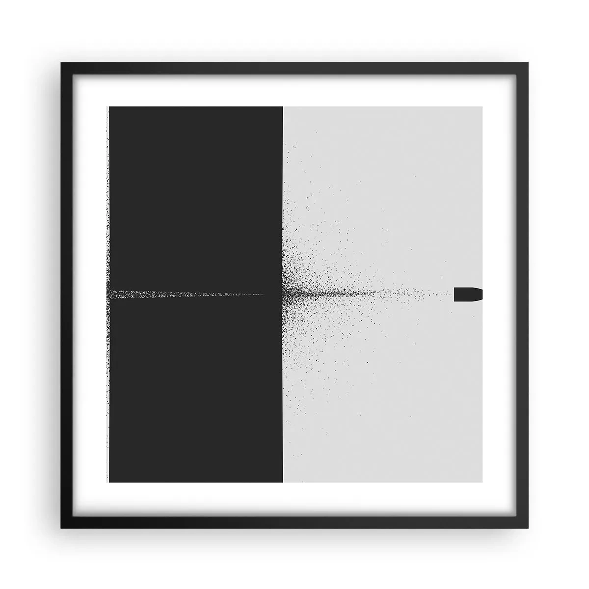 Poster in einem schwarzem Rahmen - Direkt zum Ziel - 50x50 cm