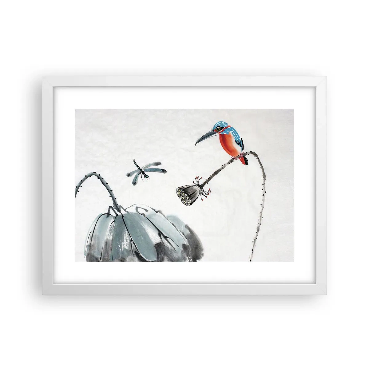 Poster in einem weißen Rahmen - Das Leben der Wiese - 40x30 cm