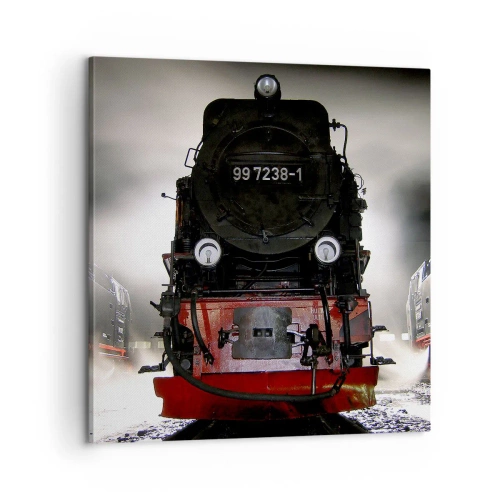 Bild auf Leinwand - Leinwandbild - Er steht und keucht, seufzt und pustet - 60x60 cm