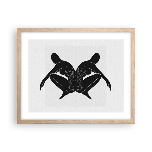 Poster in einem Rahmen aus heller Eiche - Gemeinsame Seele - 50x40 cm