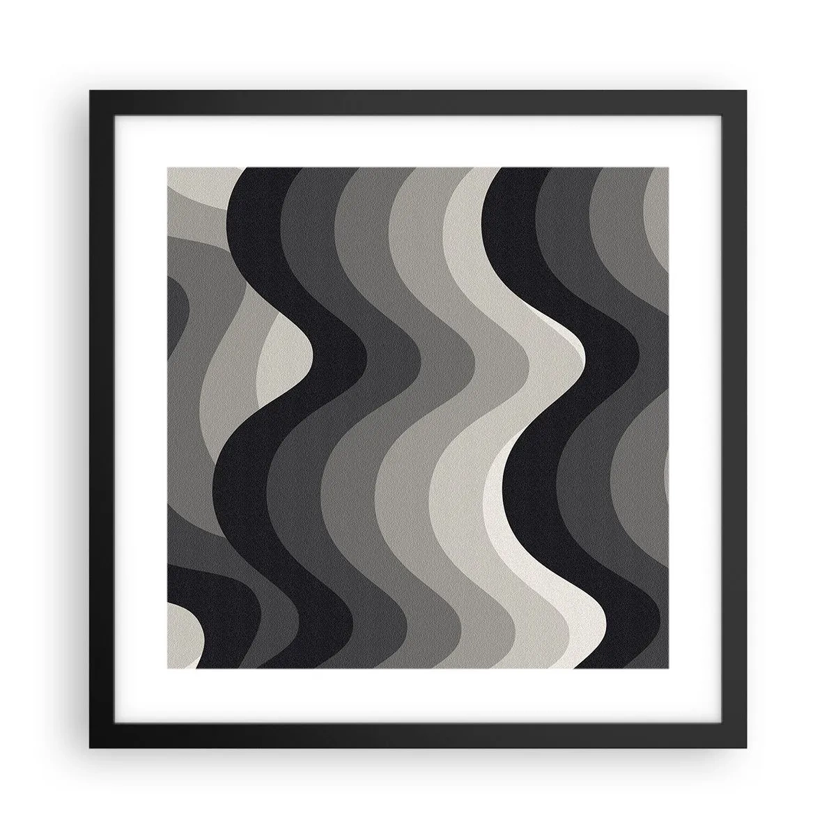 Poster in einem schwarzem Rahmen - Eine Welle nach der anderen - 40x40 cm