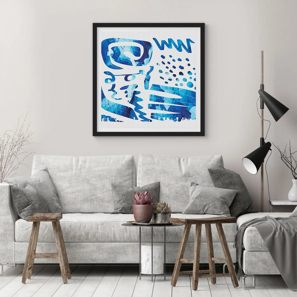 Poster in einem schwarzem Rahmen - Zurück zu den Wurzeln - 60x60 cm