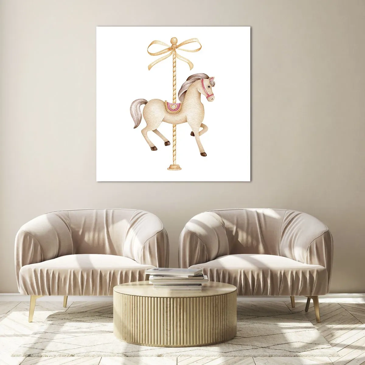 Glasbild - Bild auf glas - Anmutiger Trab - 60x60 cm