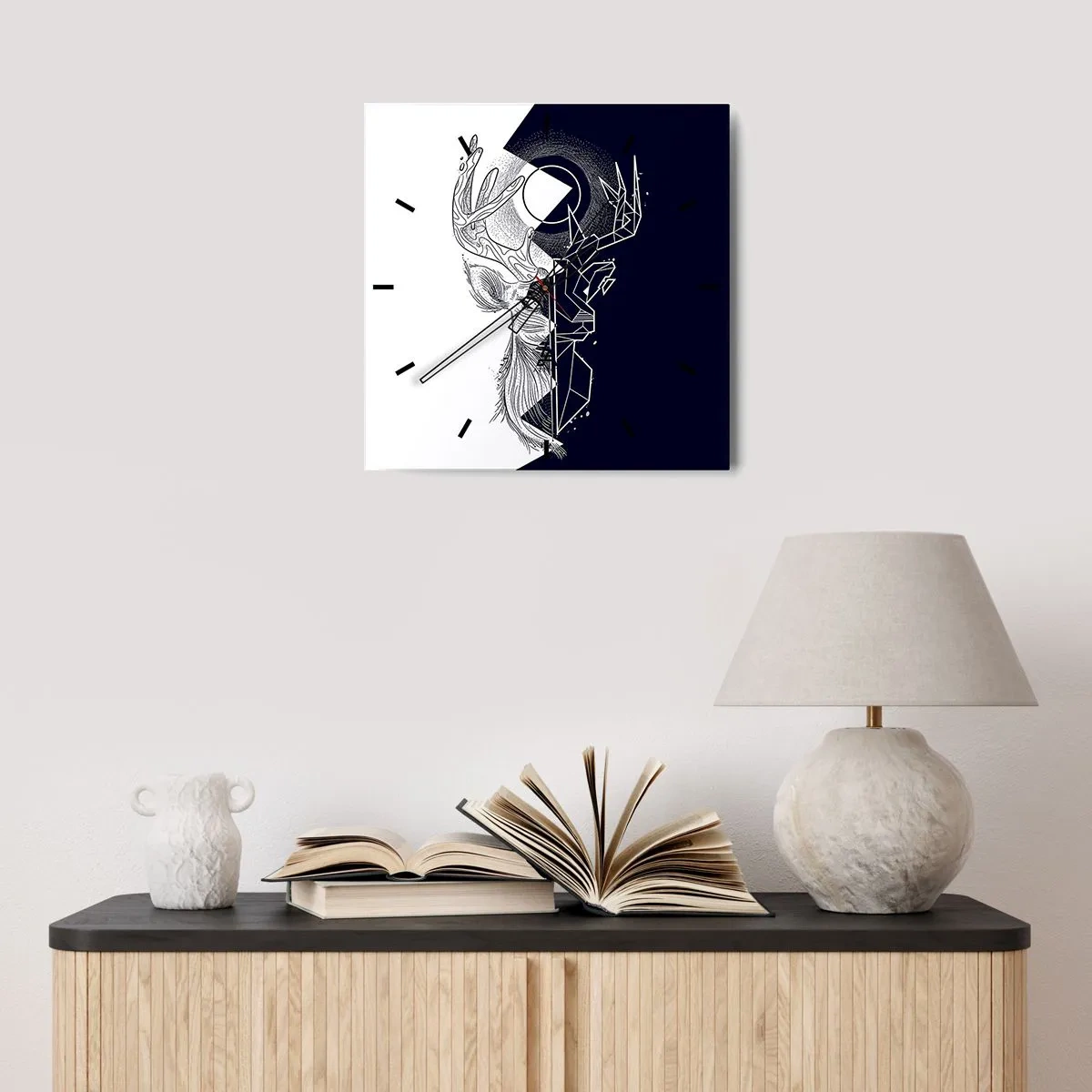 Wanduhr - Glasuhr - Der Kampf und die Einheit der Gegensätze - 40x40 cm