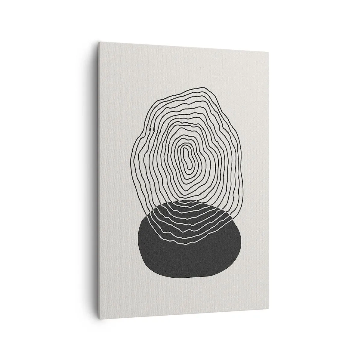 Bild auf Leinwand - Leinwandbild - Abstraktes Muster mit Linien und Formen in Schwarz und Weiß - 70x100cm - Dauer und Schwingung - Moderne Wanddekoration für Wohnzimmer und Schlafzimmer ARTTOR