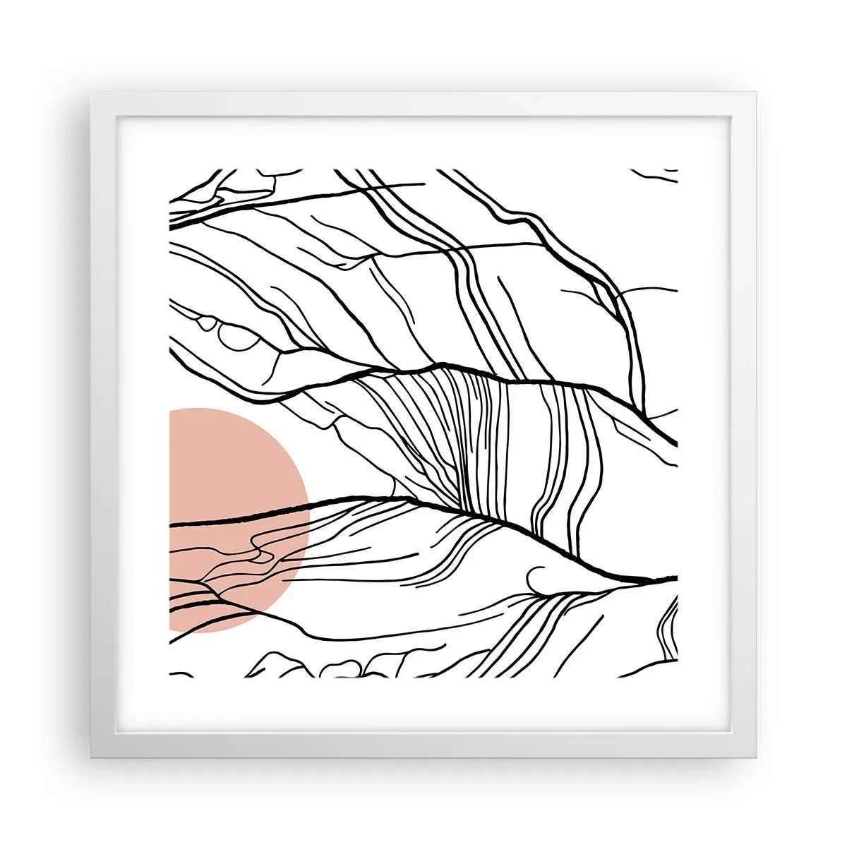 Poster in einem weißen Rahmen - In einem Netz aus Zweigen - 40x40 cm