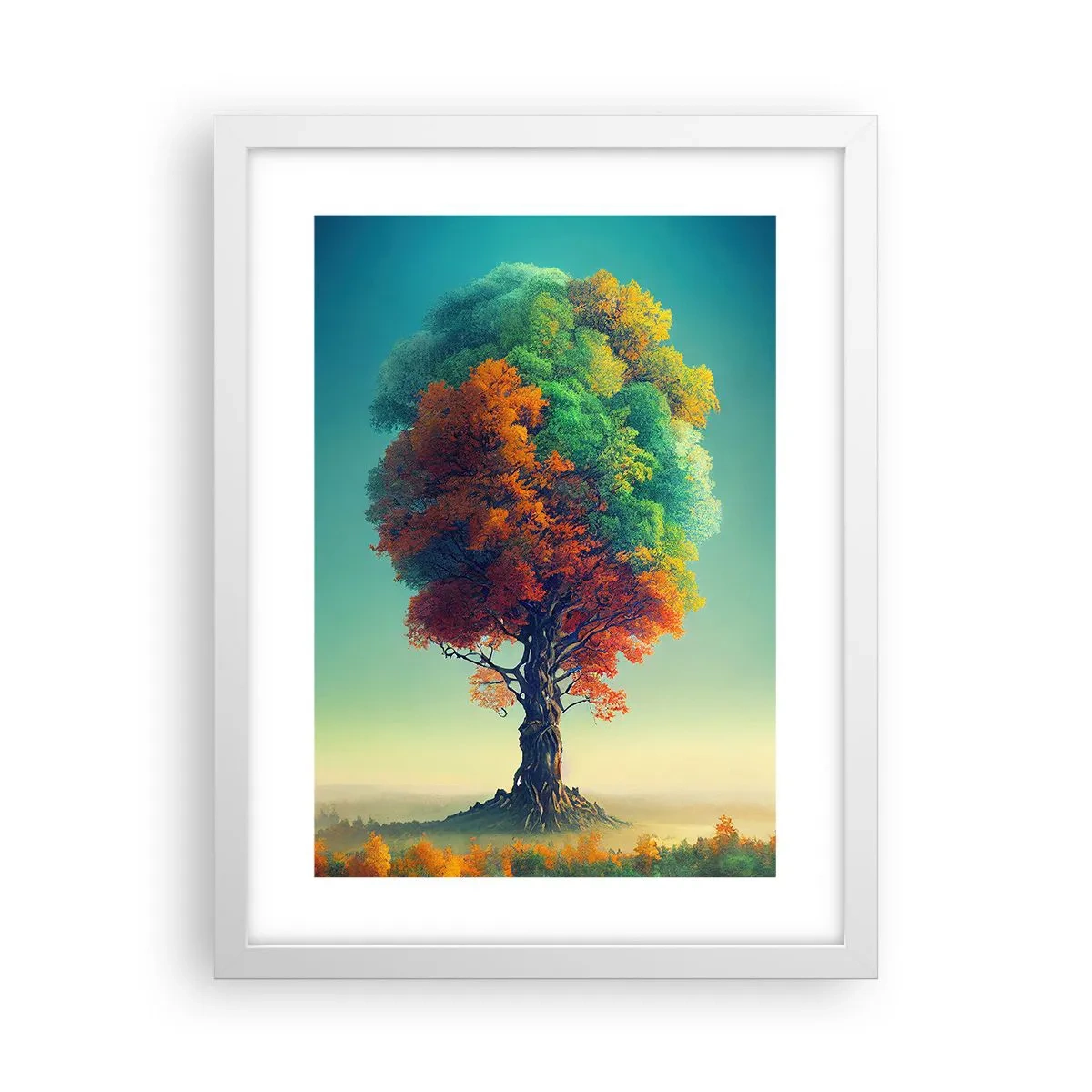 Poster in einem weißen Rahmen - Eiche – der Vater der Natur - 30x40 cm