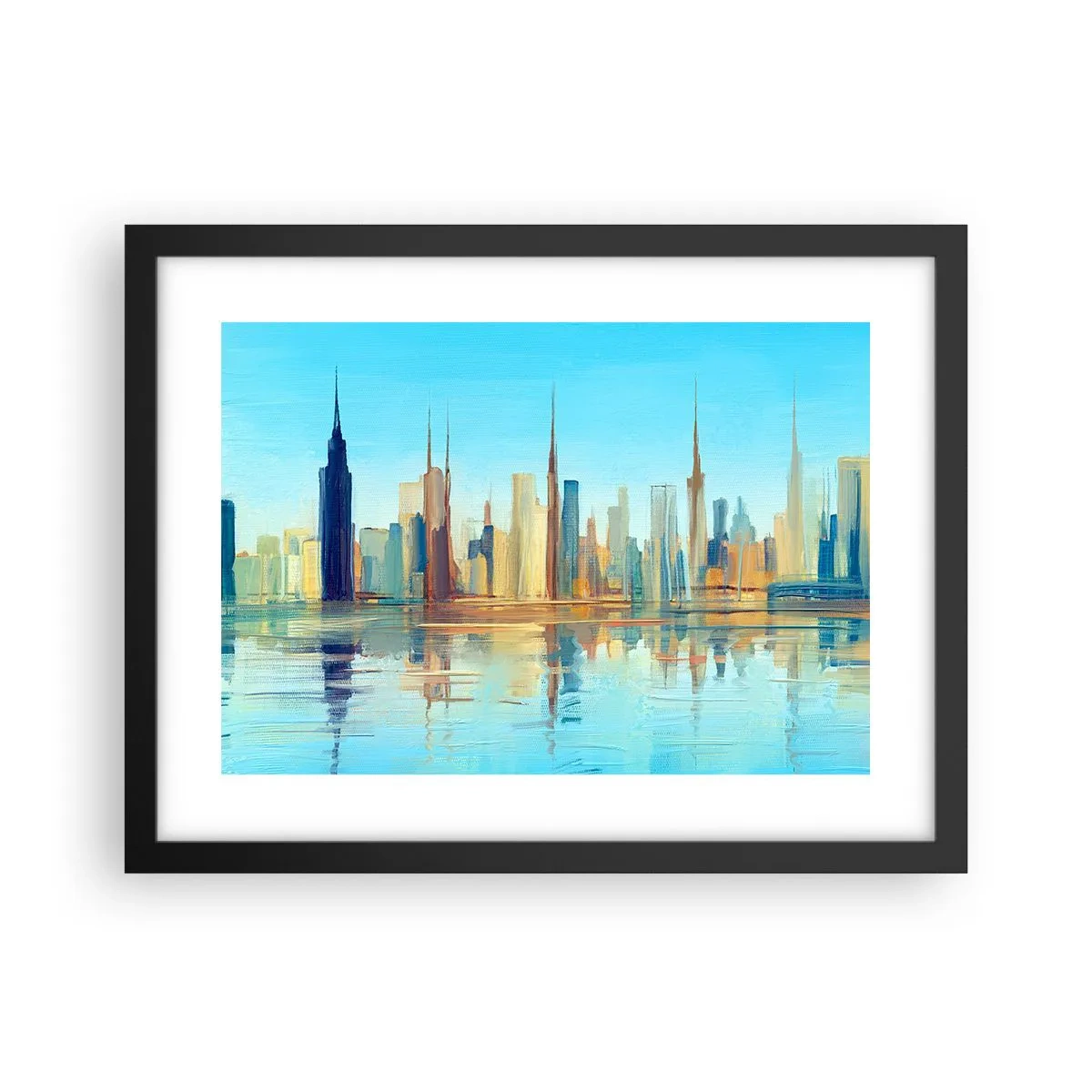 Poster in einem schwarzem Rahmen - Sonnige Metropole - 40x30 cm
