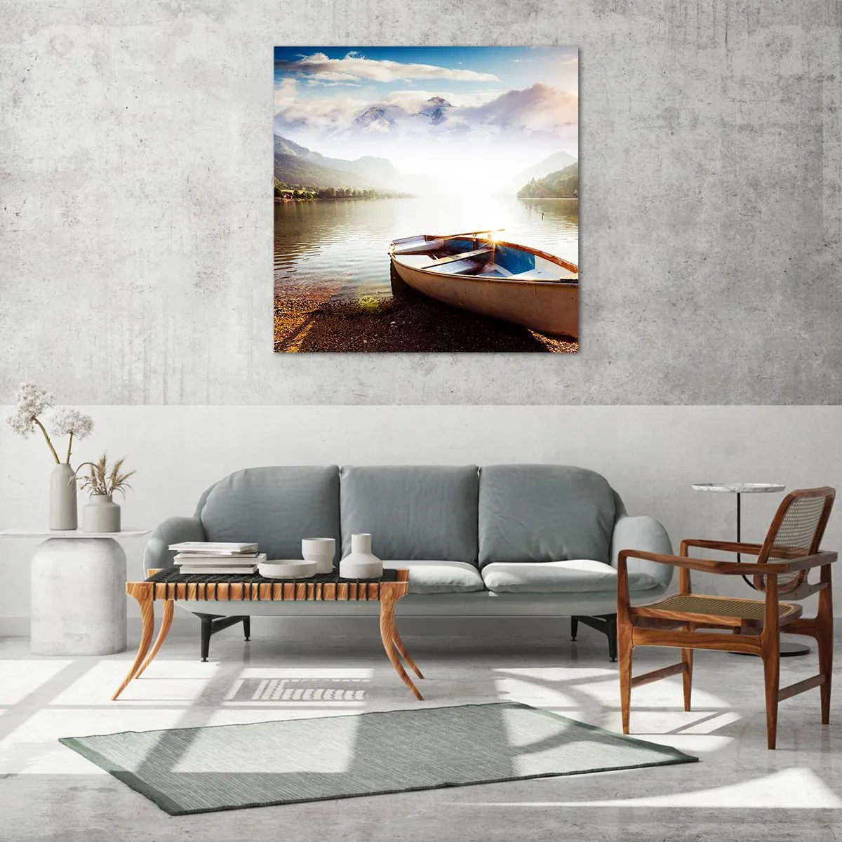 Glasbild - Bild auf glas - Am tollen und klaren Wasser - 70x70 cm