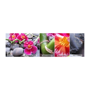 Fototapeten Muster Selbstklebend Deluxe Sticker - Kühlen und erhitzen - Blumen, Steine, Orchidee - 100x30 cm