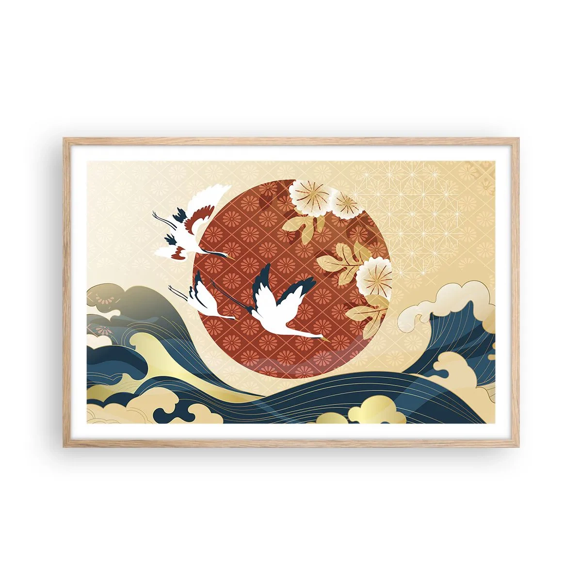 Poster in einem Rahmen aus heller Eiche - Japanisches Märchen - 91x61 cm