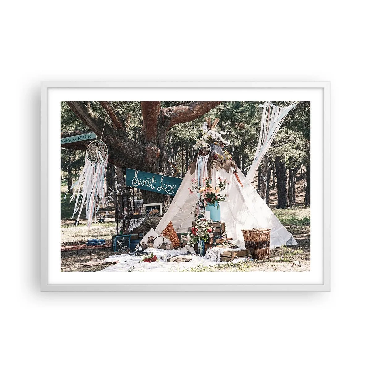 Poster in einem weißen Rahmen - Liebe machen ... - 70x50 cm