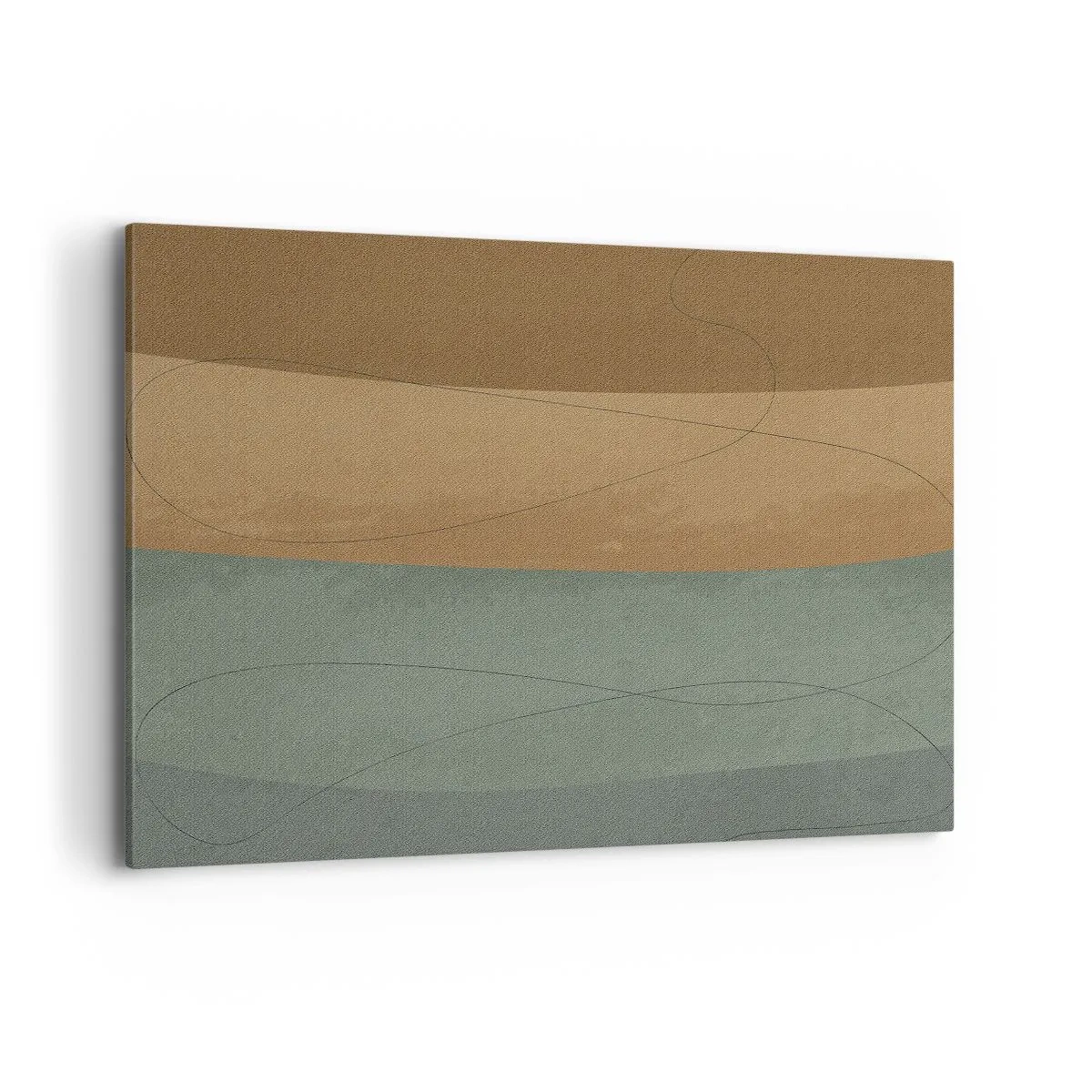 Bild auf Leinwand - Leinwandbild - Abstrakte Komposition in natürlichen Erdtönen - 100x70cm - Horizontale Komposition - Moderne Wanddekoration für Wohnzimmer und Schlafzimmer ARTTOR