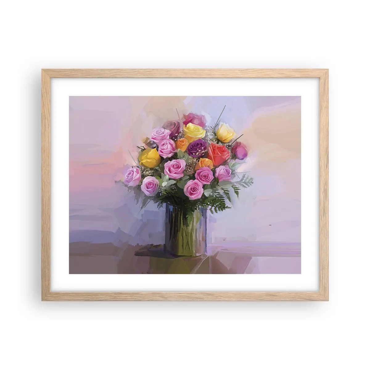 Poster in einem Rahmen aus heller Eiche - Festgehaltene Schönheit - 50x40 cm