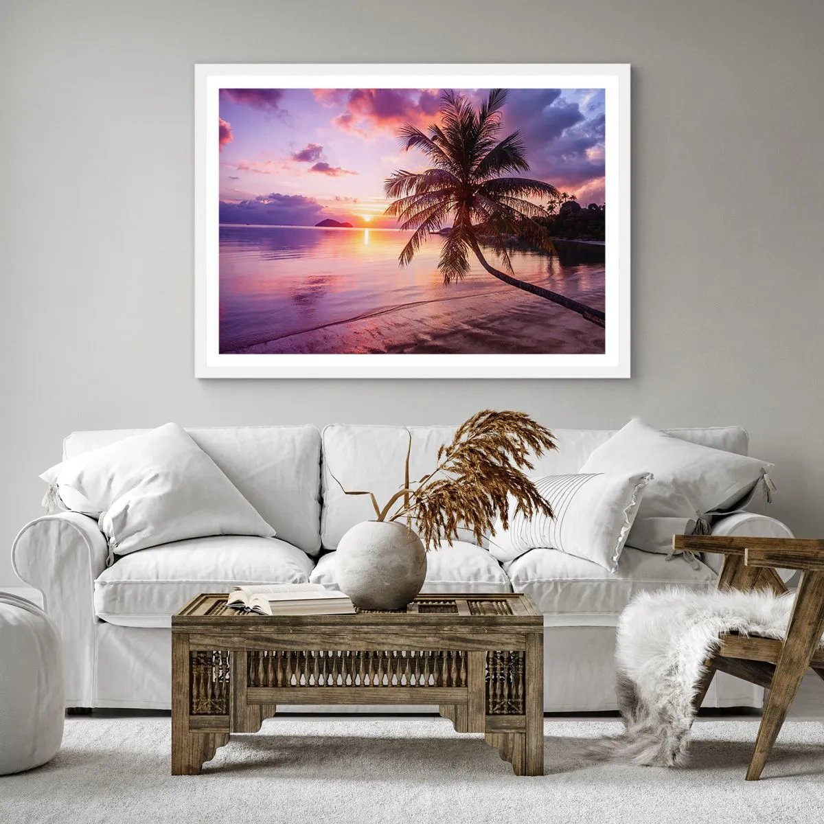 Poster in einem weißen Rahmen - Behaglichkeit bis zum Horizont - 60x60 cm