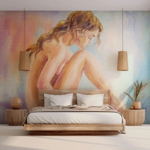 Fototapete Premium Sand - Akt der Jugend - Frau, Körper, Modell - 350x256 cm