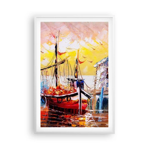 Poster in einem weißen Rahmen - Glückliche Rückkehr - 61x91 cm