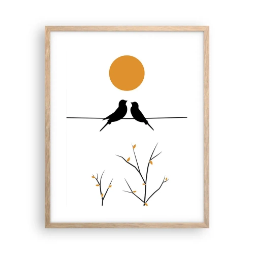 Poster in einem Rahmen aus heller Eiche - Abend der Nachtigallen - 40x50 cm