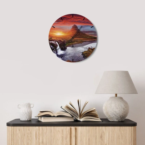 Wanduhr - Glasuhr - Ein Blick auf Mittelerde - 40x40 cm