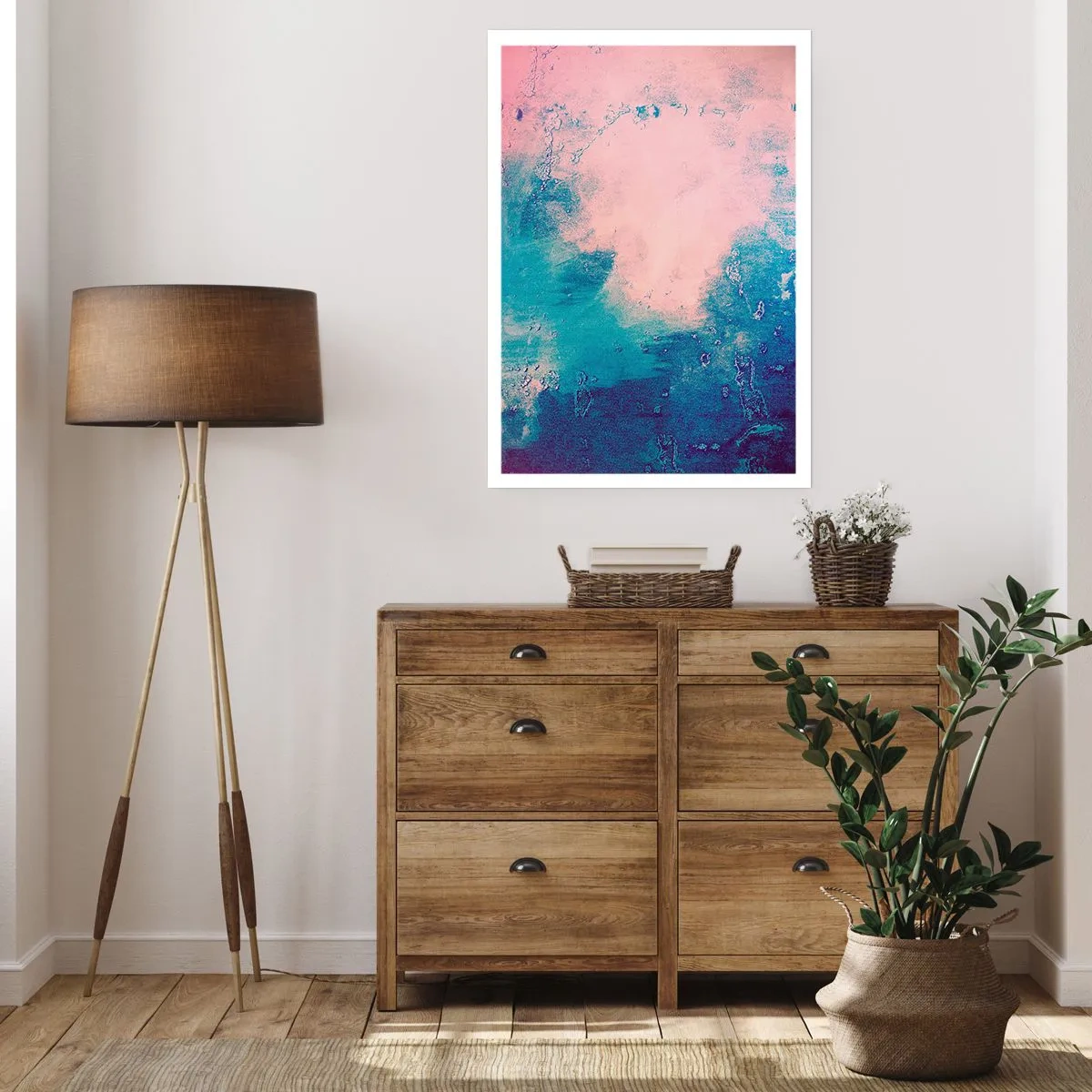 Poster - Himmelsblaue Umarmungen - 40x50 cm