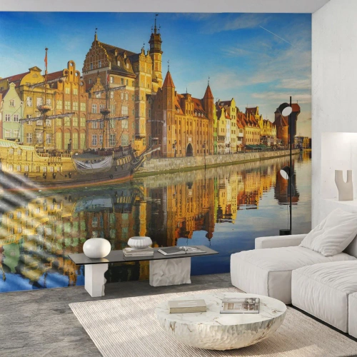 Fototapete Premium Canvas - Ein Spiegelbild der Vergangenheit - Stadt, Danzig, Die Architektur - 450x315 cm