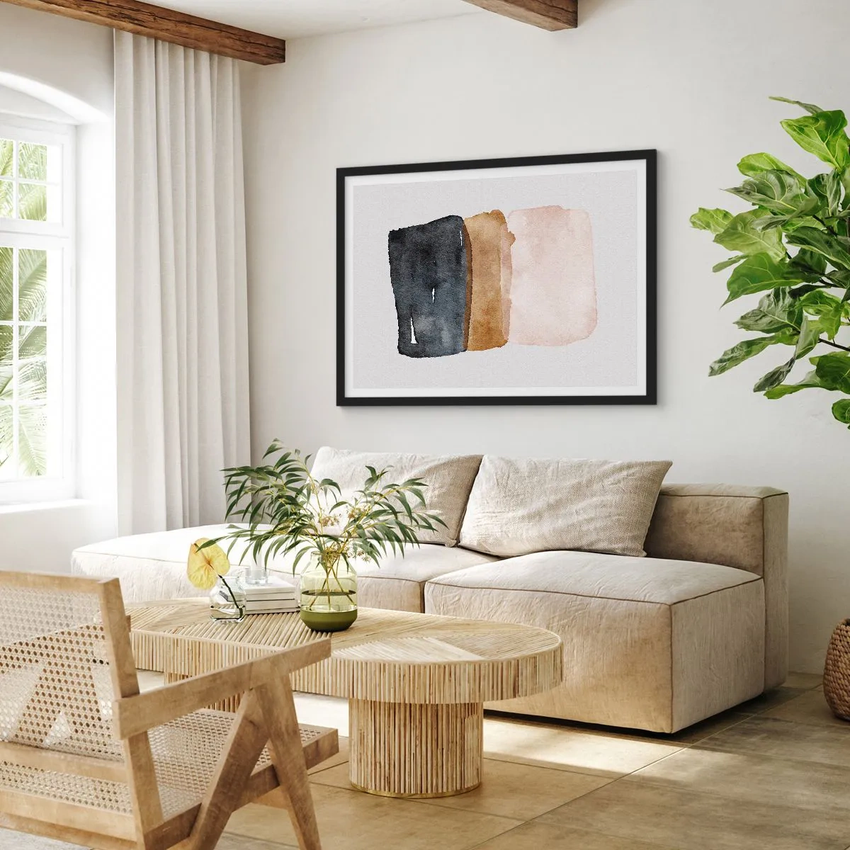 Poster in einem schwarzem Rahmen - Die Komposition der Farben der Erde - 50x40 cm