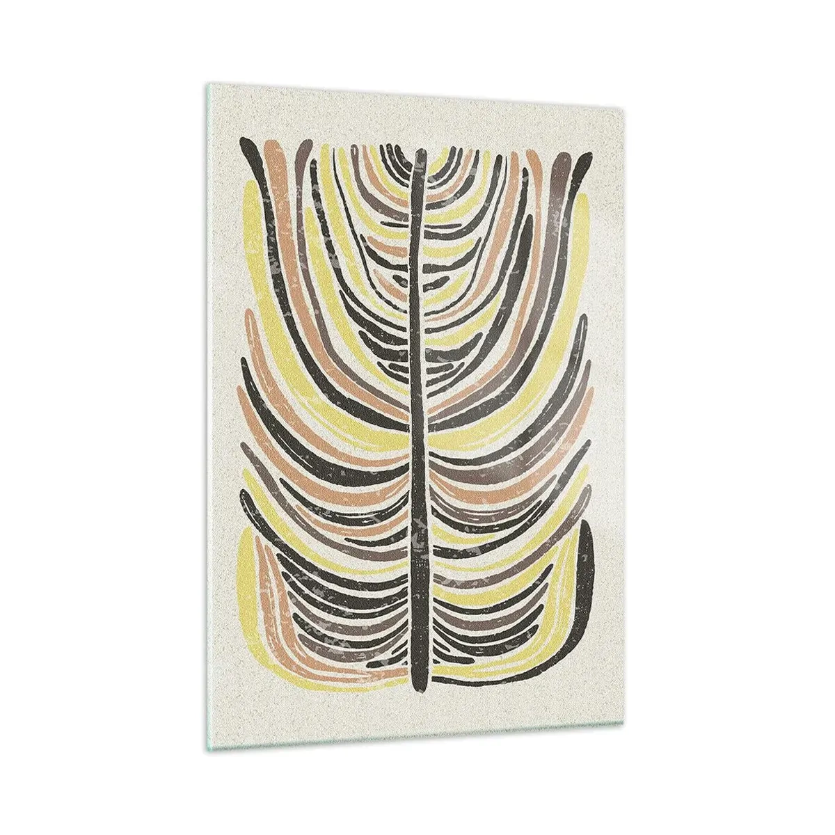 Glasbild - Bild auf glas - Organische Abstraktion in warmen Erdtönen auf hellem Hintergrund - 50x70cm - Abstraktion voller Leben - Moderne Wanddekoration für Wohnzimmer und Schlafzimmer ARTTOR