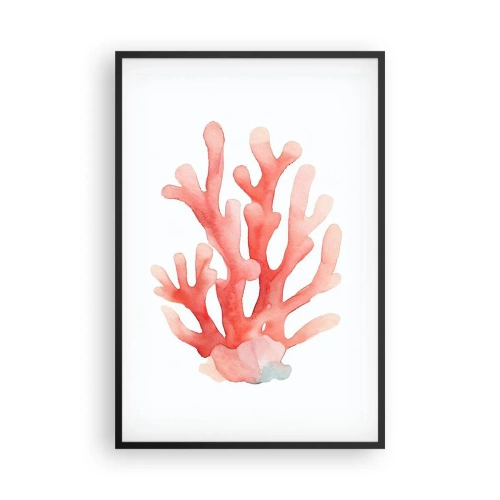 Poster in einem schwarzem Rahmen - Korallenfarbene Koralle - 61x91 cm