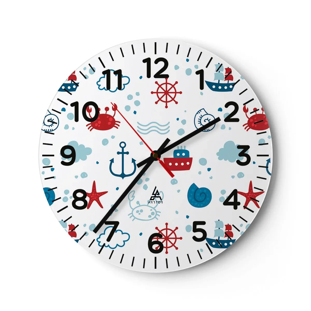 Wanduhr - Glasuhr - Märchen vom Meer - 30x30 cm