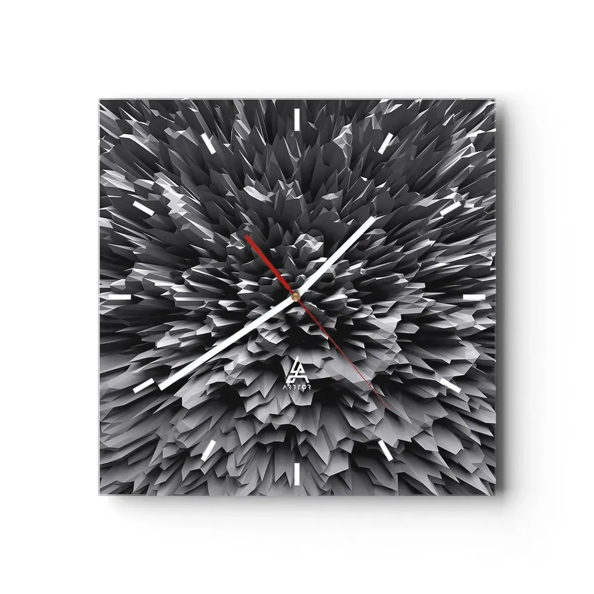 Wanduhr - Glasuhr - Abstrakte Struktur in Grautönen - 30x30cm - Härter kann es nicht werden - Moderne Wanddekoration für Wohnzimmer und Schlafzimmer ARTTOR