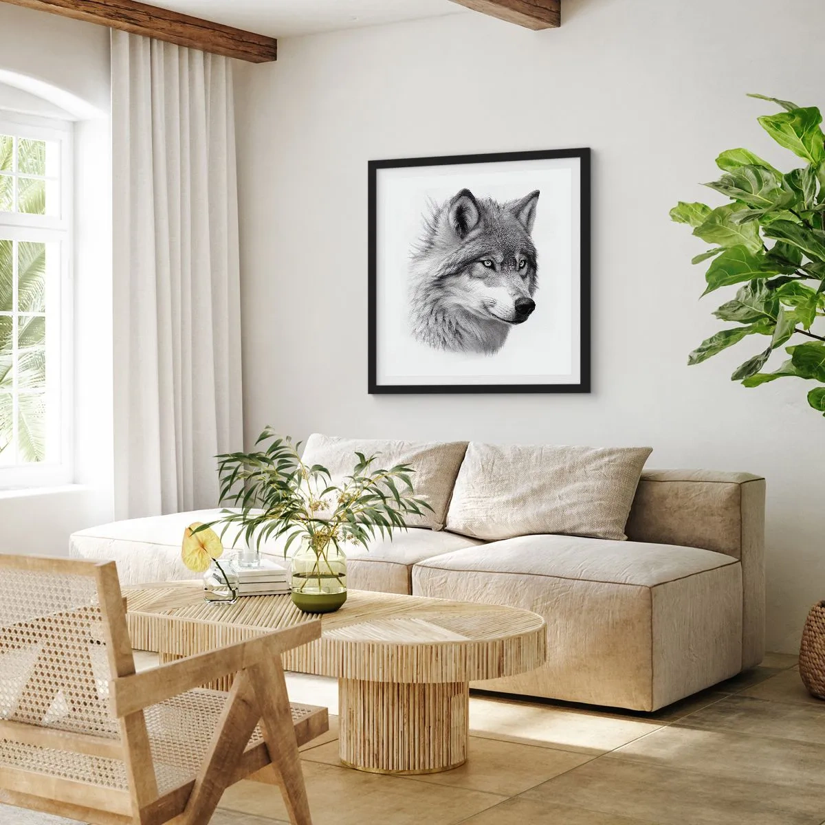 Poster in einem schwarzem Rahmen - Alpha – ohne Zweifel - 50x50 cm