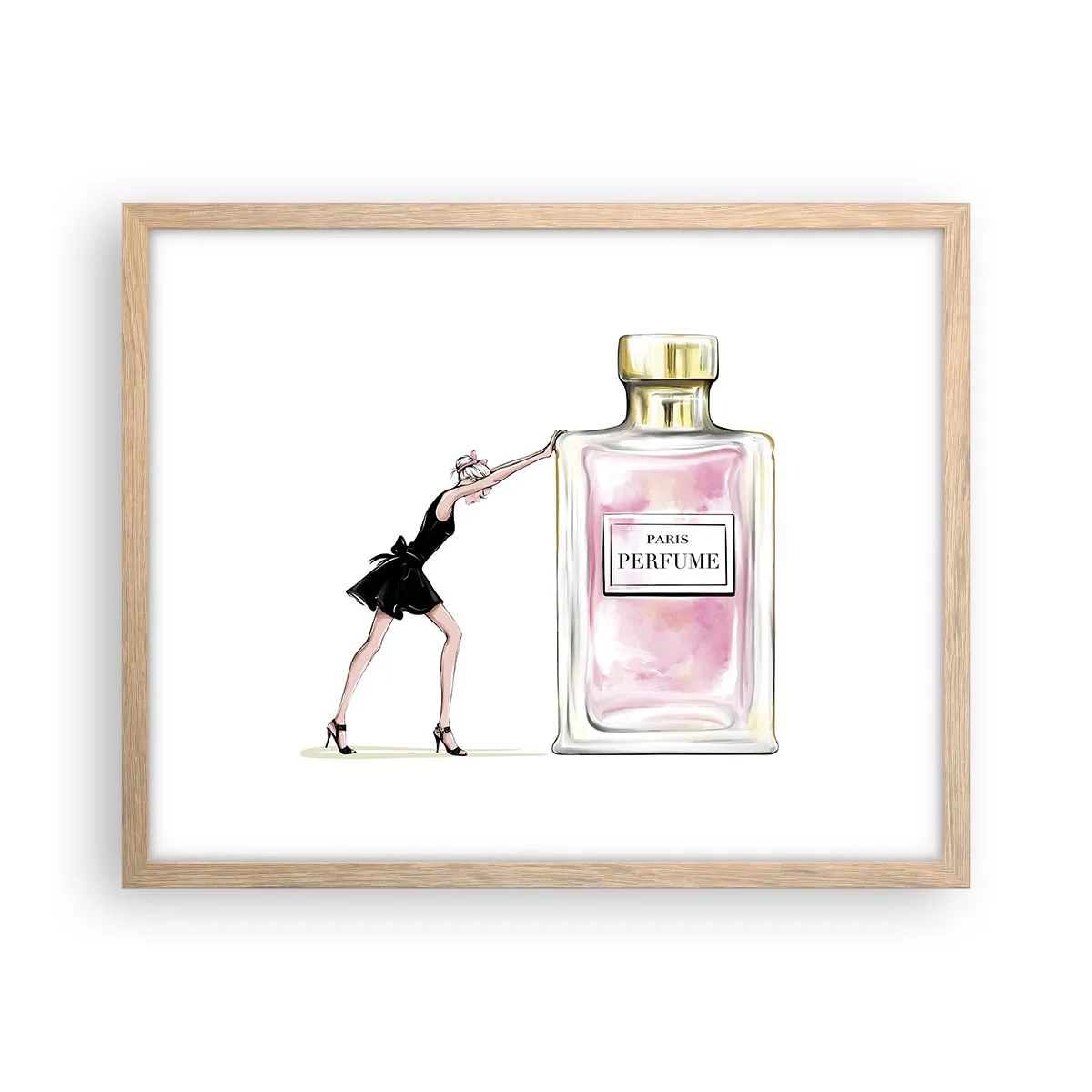 Poster in einem Rahmen aus heller Eiche - Essenz der Weiblichkeit - 50x40 cm