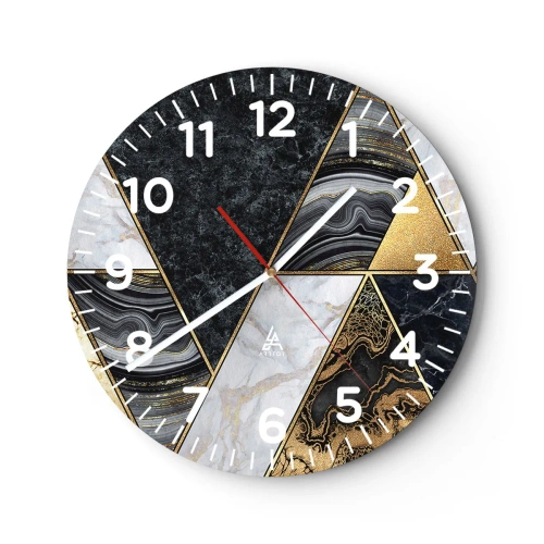 Wanduhr - Glasuhr - Stein um Stein - 30x30 cm