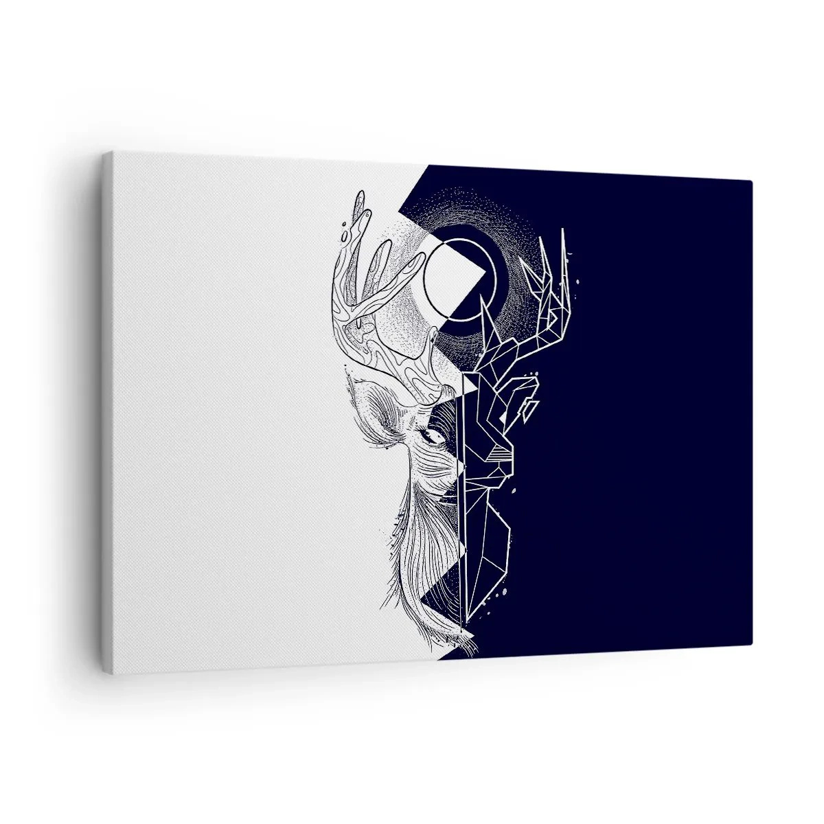 Bild auf Leinwand - Leinwandbild - Geometrie und Natur in einer symbolischen Komposition - 70x50cm - Der Kampf und die Einheit der Gegensätze - Moderne Wanddekoration für Wohnzimmer und Schlafzimmer ARTTOR