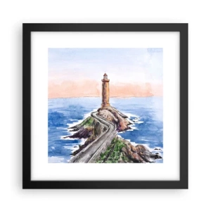 Poster in einem schwarzem Rahmen - Dem Meer zugewandt - 30x30 cm