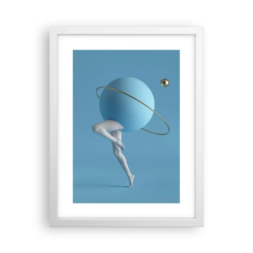 Poster in einem weißen Rahmen - Und die Planeten spielen verrückt - 30x40 cm