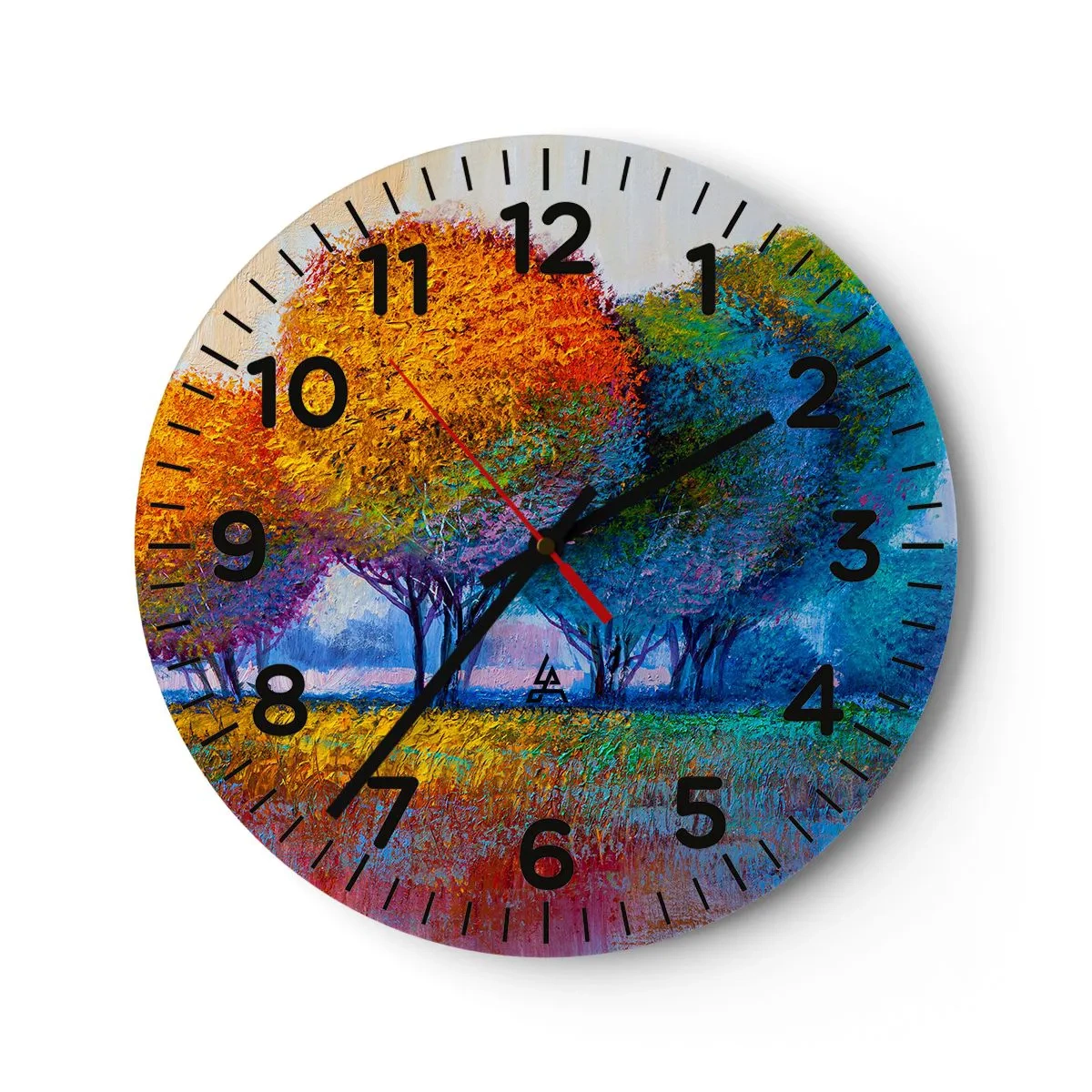Wanduhr - Glasuhr - Ein Haufen leuchtender Farben - 40x40 cm