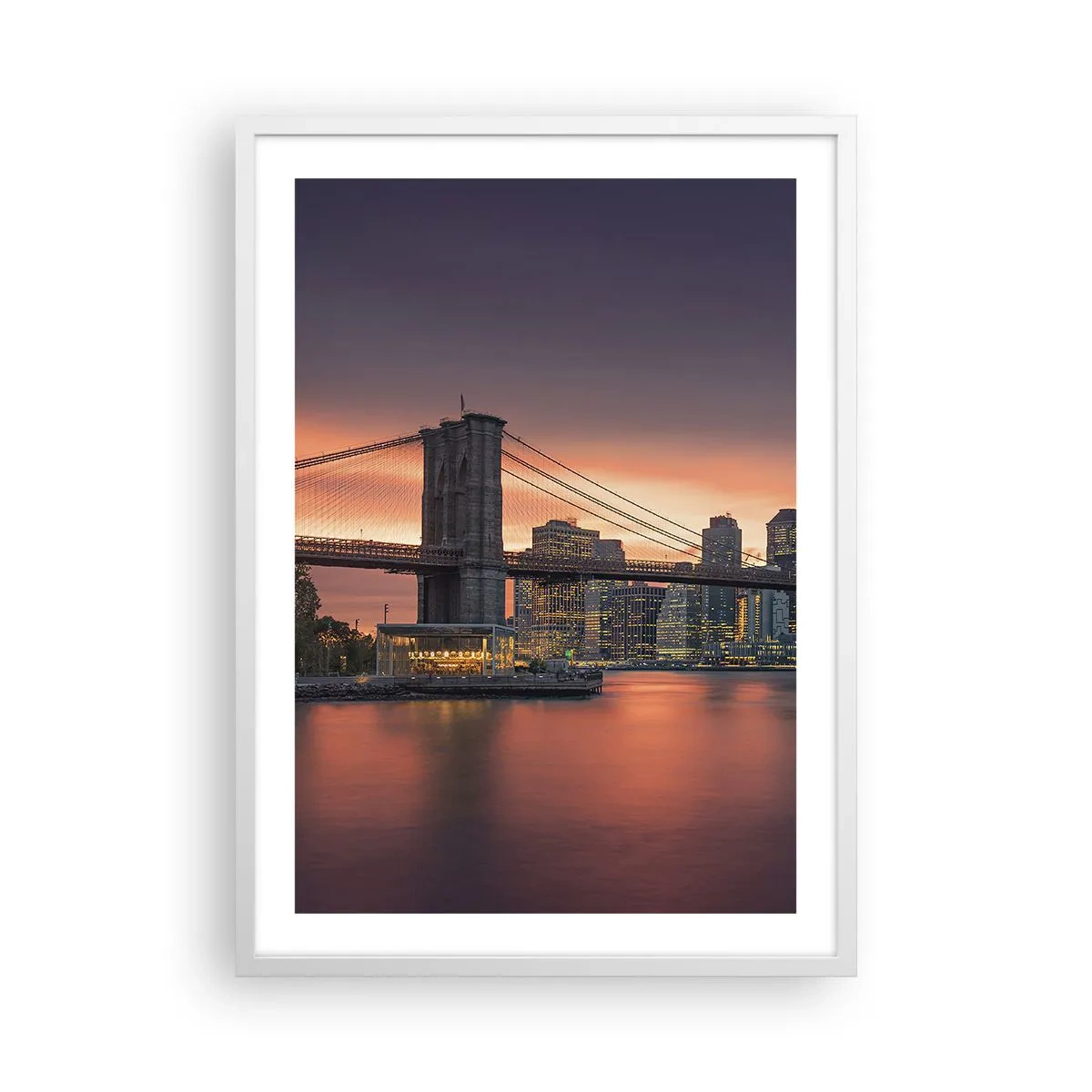 Poster in einem weißen Rahmen - Eingetaucht in lila Stille - 50x70 cm