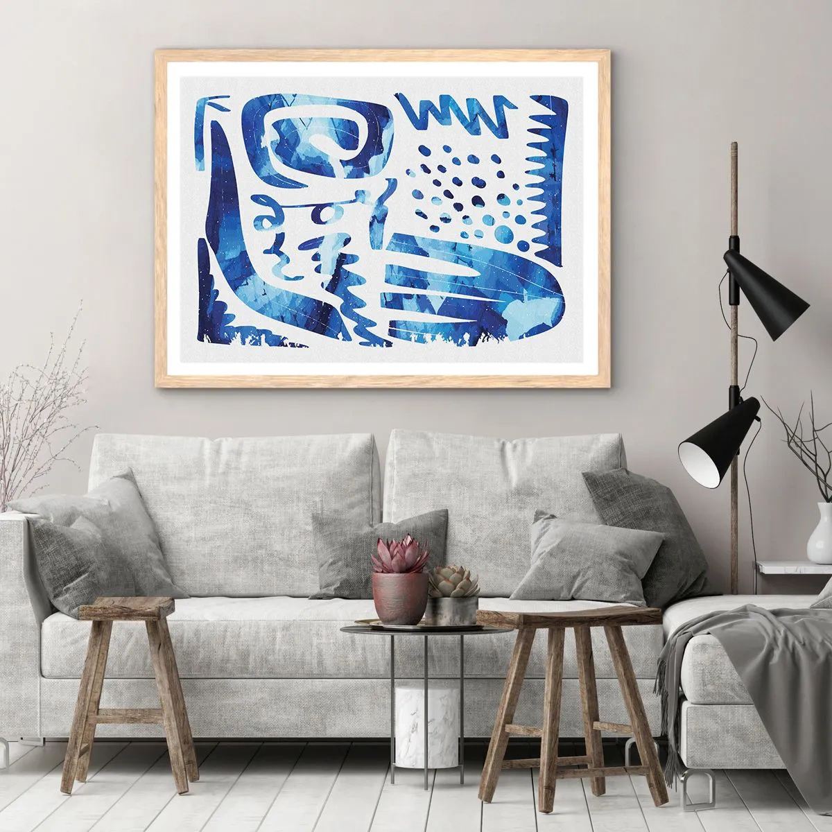 Poster in einem Rahmen aus heller Eiche - Zurück zu den Wurzeln - 50x40 cm