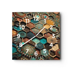 Wanduhr - Glasuhr - Arabische Ornamente – Variation - 40x40 cm