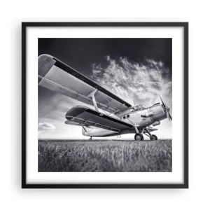 Poster in einem schwarzem Rahmen - Der geflügelte Wanderer - 50x50 cm